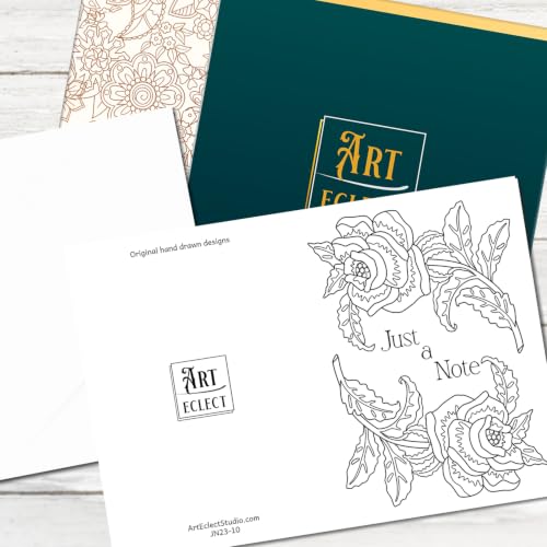 Image of Art Eclect Coloring Note Cards for Adults with Envelopes - Just a Note