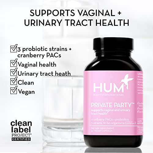 Hum Private Party Cranberry Pills For Women - Daily Vaginal Probiotic Women's Vitamins For Urinary Tract Health - Vegan Lactobacillus Supplement For A Balanced Vaginal Ph + Microbiome (30 Capsules) #TOP3