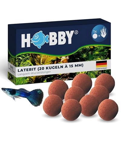 HOBBY Aquaristik Laterit I Langzeit-Wurzeldünger für Aquarienpflanzen I 20 Düngekugeln mit Ø 15 mm I Effektiver Aquariendünger ohne Nitrat und Phosphat I Fördert gesundes Wachstum und kräftige Farben