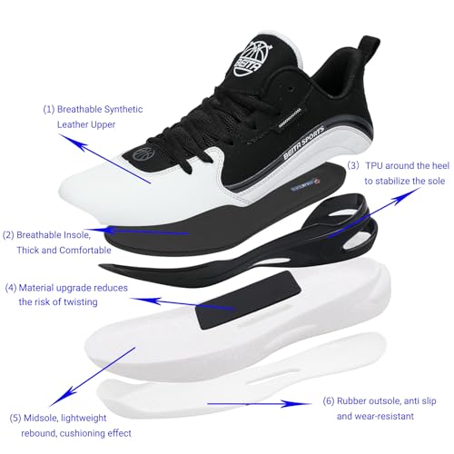 Image of Beita High Upper Basketball Shoes for Men Sneakers Breathable Sports Shoes Anti Slip