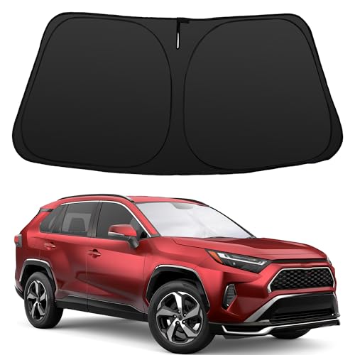 Image of Windshield Sun Shade for Toyota RAV4 RAV-4 2019-2026 | Full covered for windshield, Block UV Rays, Heat Reduction, Easy to install, Keeps Car Cooler