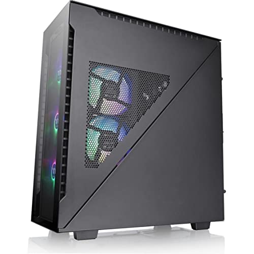 Image of Thermaltake Divider 500 TG Black Color ARGB ATX Mid Tower Tempered Glass Computer Case with 3 120mm 5V ARGB Front Fans + 1 120mm Standard Rear Fan + 2 Symmetrical Triangular Panels CA-1T4-00M1WN-01