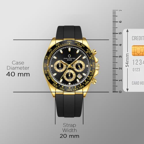 Image of Carlington Nitro Analog Chronograph Men's Polyurethane Strap Wrist Watch | Quartz Movement | Water & Shock Resistant Watch for Men | Casual & Formal Wear - CT 8054