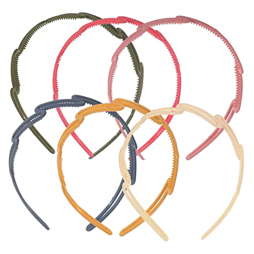 NULYLU 6個洗顔用ヘッドバンド レディース ガールズ用シンプルヘアバンド 軽量で耐久性のあるヘアアクセサリー ヨガや日常使いに適した頭止めバンド