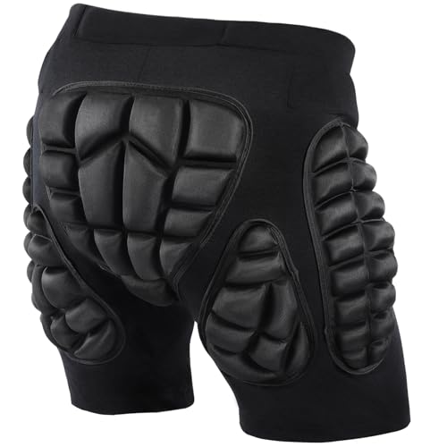 AOOWU Gepolsterte Schutz-Shorts, 3D Hüftpolster Eva Protektorenhose, Gepolsterte Hüft-Shorts für Snowboarding, Skaten und Skifahren, Schutz für Hüfte, Po und Steißbein (L)