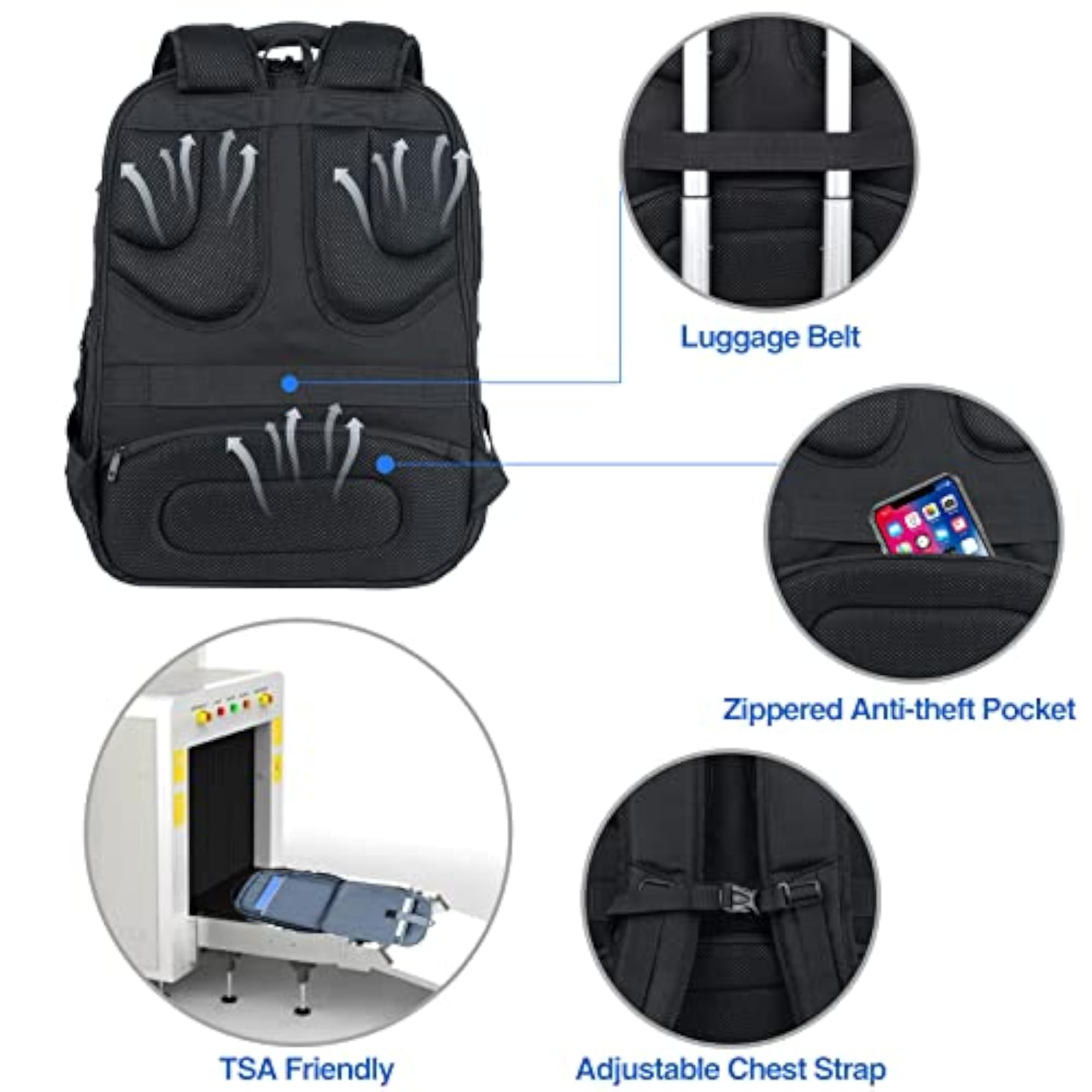 TSA Friendly Travel Laptop Backpack 17.3 Inch