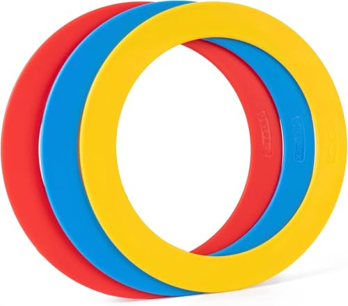 Jonglierringe 3er Set Kinder Anfänger – Farbenfrohe Jonglier Ringe aus Kunststoff für Koordinationstraining, Lernspiel & Zirkusübungen – Indoor Outdoor Jonglieren Spielzeug Geschenk für Familie