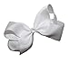 Beautiful Handmade Variety of Bright Colors Grosgrain Ribbon Bows with Alligator Clip (White)