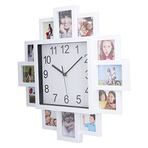 Horloge Murale Avec Cadre Photo Personnalisé DIY, Horloges Multi-cadres Photo De 15,35 Pouces Pour la Décoration de la Maison, Horloges Murales Photo Personnalisables Pour Chambre à Coucher, Salon, Bu