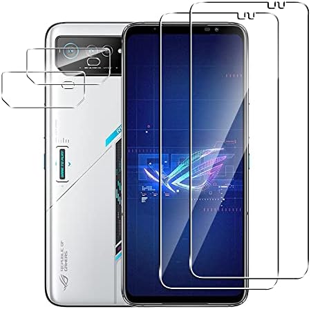 Suttkue for Asus ROG Phone 6/6 Pro/ 6D/6D Ultimate Screen Protector with Camera Lens Protector, 9H Hardness,Anti-Scratch Tempered Glass flim, Case Friendly, Anti-Fingerprint (2+2 PACK)