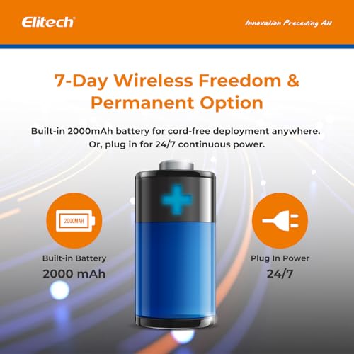 Image of Elitech WiFi Temperature and Humidity Data Logger, 2.4GHz /5GHz Real-time Monitor with Water Leak Detector, Cloud Storage, App and Email Alerts, Includes 10M Patch Cord, RCW-800W-WI, -40F to 176F