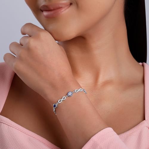 Image of GIVA 925 Silver Infinity Evil Eye Bracelet, Adjustable | Gifts for Women and Girls | With Certificate of Authenticity and 925 Stamp | 6 Months Warranty