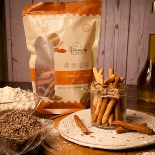The Magic Oven Sourdough Grissini Sticks Healthy Nutritious Snack | Sourdough Bread Sticks | Preservative free -Cumin 200g-image-11