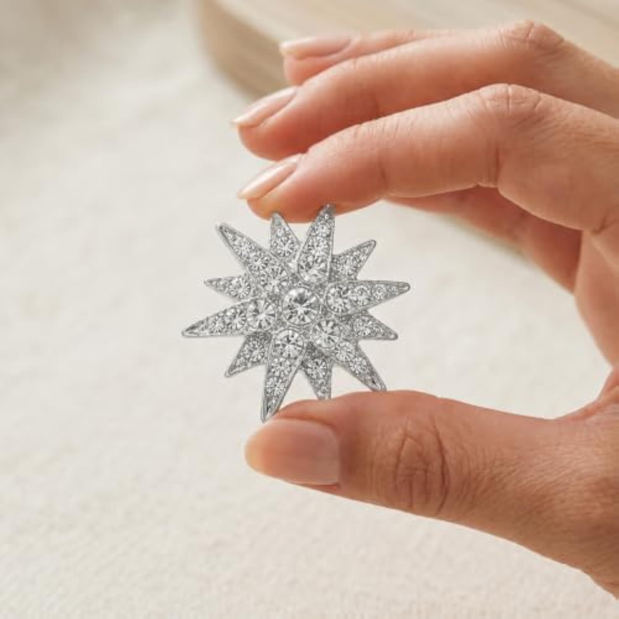 Men's Rhinestone Diamond Star Brooch