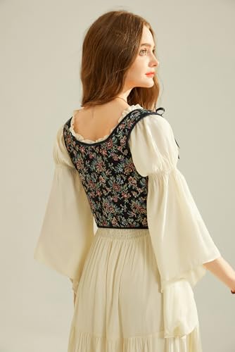 Image of Scarlet Darkness Women's Underbust Corset Top Renaissance Medieval Lace-up Boned Fairycore Pirate Corsets