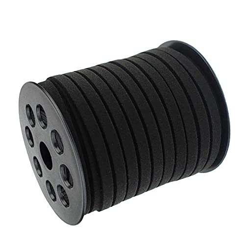 Zkc 5Mm Suede Cord , 50 Yards Suede Lace Faux Leather Cord For Bracelet Necklace Beading Diy Crafts Thread(Black) #TOP1