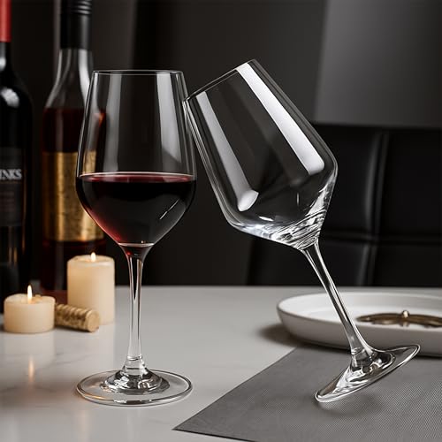 Image of Birch & Co. Wine Glass - Wine Glasses Set - Crystal Clear, Lead-Free, Elegant Stemware for Red & White Wine, Dishwasher Safe, Elegant Gift for Parties & Celebrations, Set of 2, SilkenSip
