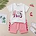 Cevoerf Baby Girl Second Birthday Outfit 2nd Dinosaur Two T-shirt Shorts Set Two Years Old Birthday Outfit Girl