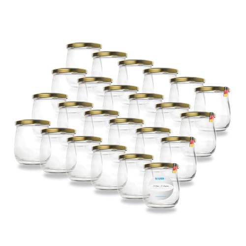 Flaschenbauer Lot de 24 bocaux polyvalents 417 ml couvercle Twist-Off – Parfaits pour confitures, miel, fruits, légumes – Diverses couleurs