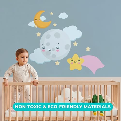 Vinilo decorativo Luna y Estrellas para habitación 30x25 in miniatura 5