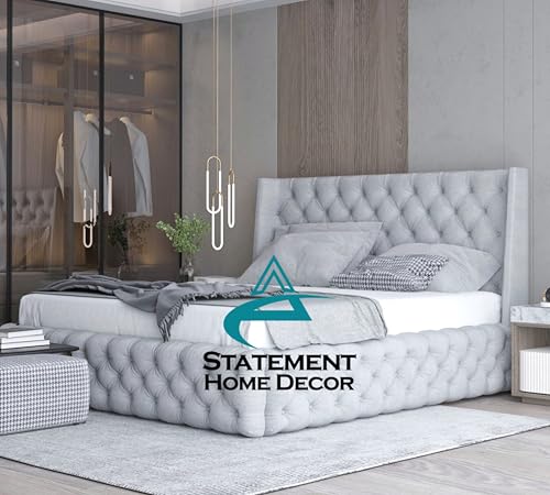 Upholstered bed frame, ottoman storage bed, double bed frame with storage (Mustard Plush Velvet, Super King)