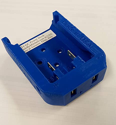 Made by Mitchell K24 Quick Connect Power Dock for Kobalt 24Vmax Battery Holder Mount DIY USA PN K24 QC Blue 14inch Quick Connect 14 inch Quick Connect