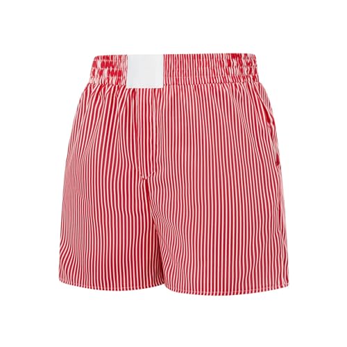 Image of Women Pajamas Shorts Micro Boxer Shorts Y2K Cute Gingham Sleep Lounge Shorts Checkered Plaid Button Pj Mini Shorts
