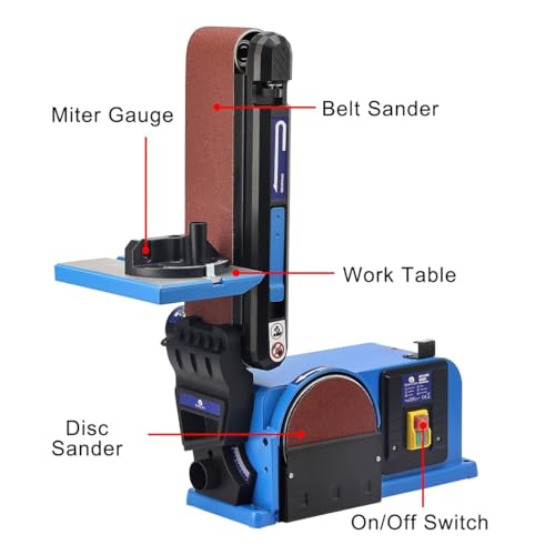650W Electric Belt + DISC Sander 2in1 LINISHER Bench Large Table Wood Metal Sand - Image 4