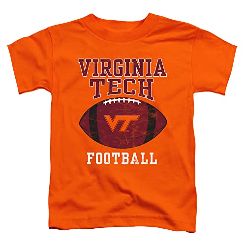 Virginia Tech Official Football Ball Unisex Toddler T Shirt,Orange, 2