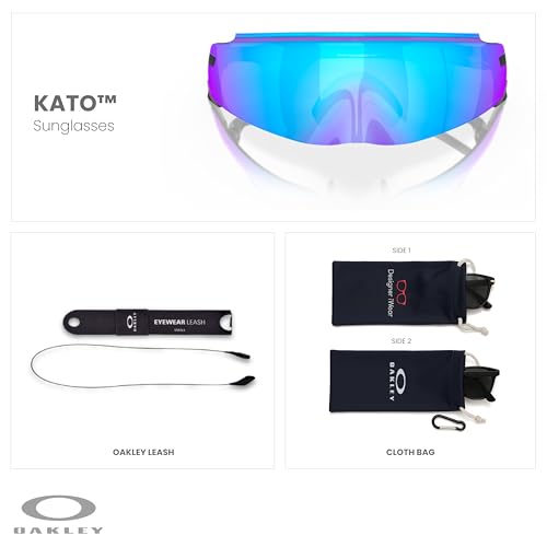 Oakley OO9455 Kato Shield Sunglasses For Men+ Bundle Accessory Leash Kit, Microfiber Pouch2