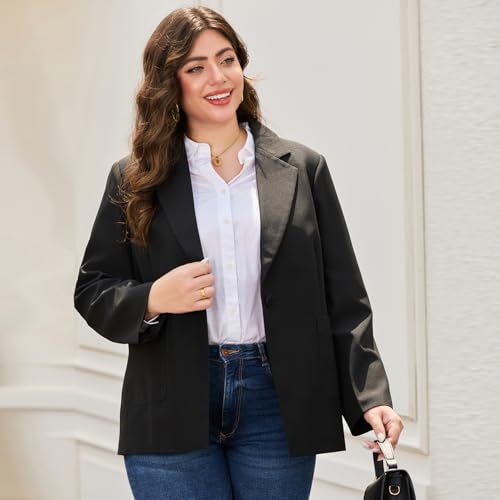 Single Button Oversized Blazer for Women Plus Size Boyfriend Blazers Casual and Stylish Plus Size4