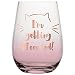 Slant Collections 20 oz Stemless Wine Glass: I'm Getting Meowied
