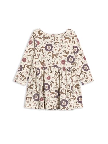 Colored Organics Stella Long Sleeve Dress - Mauna Floral/Raspberry + Grape - 18-24M