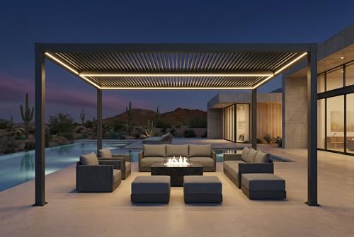 PURPLE LEAF LED Louvered Pergola