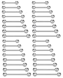 SCJJZ 32pcs Piercing Capezzoli Lingua Anelli Dritto Barbell 14G Acciaio Inossidabile Gioielli Barra,piercing capezzolo acciaio chirurgico,piercing lingua,piercing lingua acciaio chirurgico,8 taglie