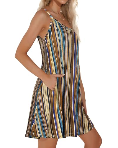 Image of JOELLYUS Womens Spaghetti Strap Dress Summer Dresses Beach Cover Ups Casual Sundresses with Pockets 2026
