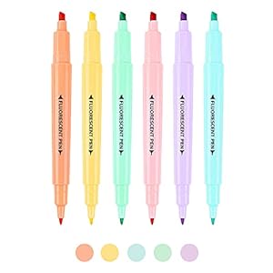 CINY Markeerstiften 6 kleuren, Voor Beide Uiteinden Zijn Kleurstiften Van Verschillende Diktes Verkrijgbaar Voor…