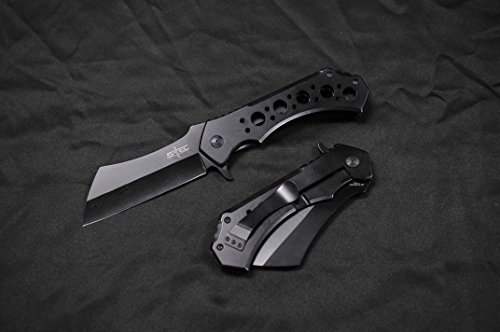 S-TEC 12-inch Rugged Chef Field Tactical Folding Cleaver (Matte Black)
