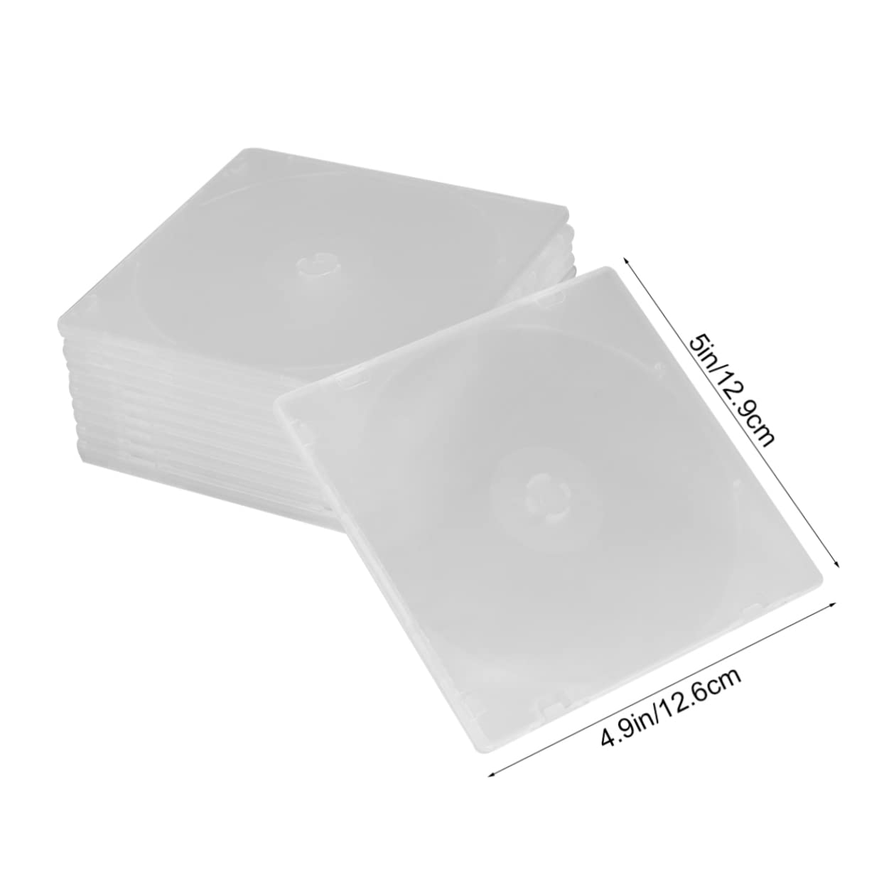 ERINGOGO 12PCS Ultrathin CD Storage Box Transparent Case with Film Protection for Easy Recognition and Organization for Home Cinema and Media Collection