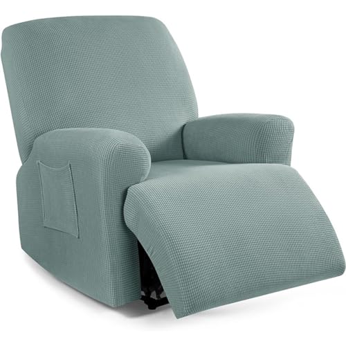 Funda de Sillón Relax Reclinable Elástica 1/2/3 Plaza , Jacquard Funda Reclinable 4/6/8 Piezas con Bolsillos Laterales, Antideslizante Extraíbles y Lavables Fundas Reclinable Protector ( Color : #4 ,