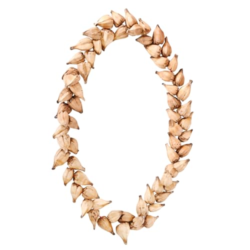 lulucrafded Ula fala Samoan Necklace Handmade from Natural Materials, Hawaiian Beach Decoration Necklace Holiday Accessories