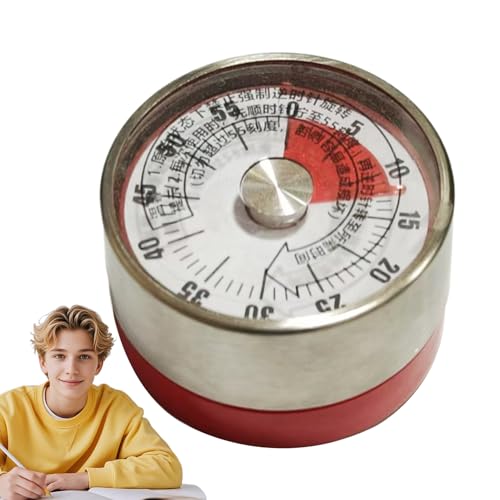 Temporizadores de cocina, temporizador mecánico de cuenta regresiva para uso en cocina, tamaño portátil compacto con alarma fuerte de 72 dB para aula, material ABS con detalles de respaldo magnético