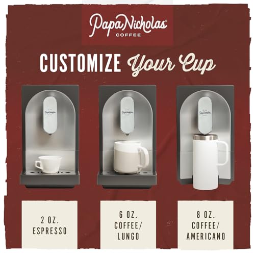 Image of Papanicholas Bean-to-Brew Automatic Espresso Machine with Built-In Burr Grinder, One-Touch Grind, 3oz Espresso to 8oz Coffee, Boost Button, 1-Yr Warranty, Silver
