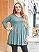 LARACE 3/4 Sleeve Shirts for Women Plus Size Tunic Dressy Top Loose Fit Flare T-Shirt(3X, Grayish Green)