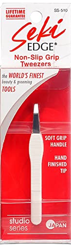 Seki EDGE SS-510 | Made in Japan | Pęseta z powłoką antypoślizgową | Ręcznie ostrzona pęseta ze stali nierdzewnej | Precyzyjne końcówki | Ergonomiczny kształt z Softgrip