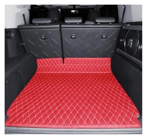 Tapis de coffre de voiture Toyota FJ Cruiser en cuir bordeaux finition luxe matelassée