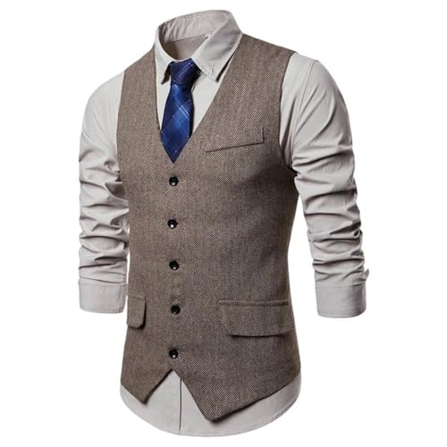 Gilet vintage homme veste sans manche boutonnée rayée verticale costume