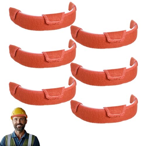 Dimeho Hard Hat Sweatband with Liners, 6 Pcs Washable Cotton Hard Hat Helmet Sweat Pads Self Adhesive Replacement Helmet Accessories for Men Women
