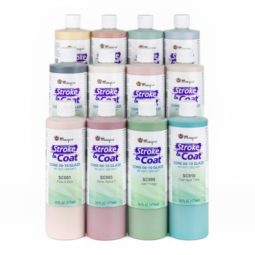 Mayco Stroke & Coat Wonderglaze Glaze Set B Assorted Colors Set of 12 Pints - SCKT2P