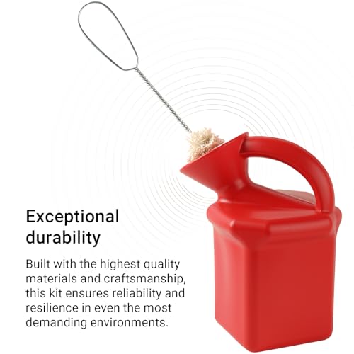Image of Calvana Angled Tire Lube Bucket Kit with Integrated Handle and 4 Lube Swabs, 1.25 Quart Tire Changer Lubricant Bucket, 11.5 Inch Length, Compatible with Coats Center Post Tire Changers
